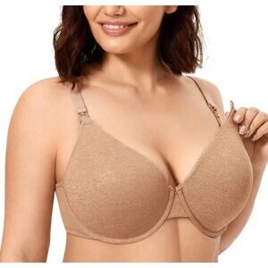 CALVENA Women's Full Sling Lightly Padded Underwire Maternity Nursing Bra 32DD